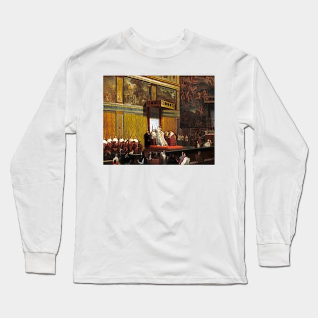 Jean-Auguste-Dominique Ingres Pope Pius VII in the Sistine Chapel Long Sleeve T-Shirt by pdpress